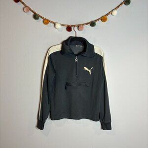 Puma charcoal logo half zip sweatshirt